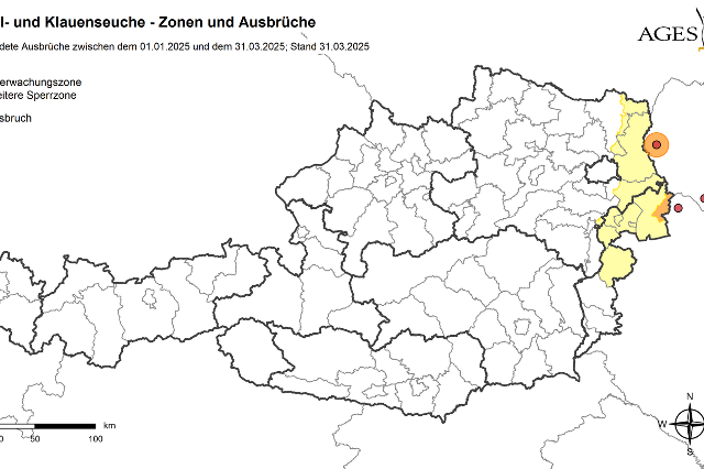 Überwachungszonen Maul- und Klauenseuche