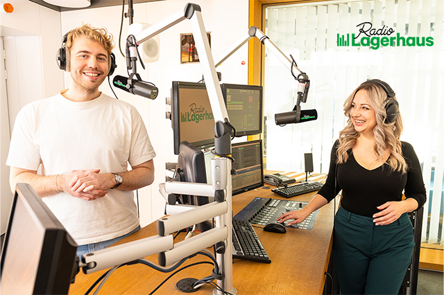 Eva Mühlbacher und Sebastian Hillinger im Studio.