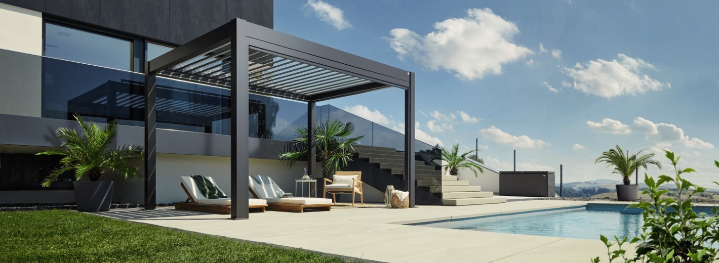 BIOHORT Pergola Dunkelgrau-Metallic 3x3 m