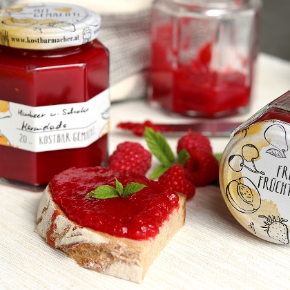 Himbeer Marmelade mit weißer Schokolade