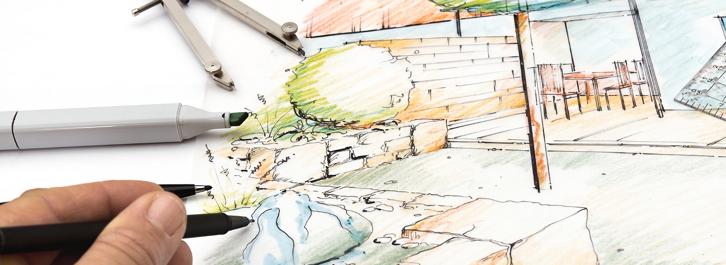 Garten planen mit Skizze