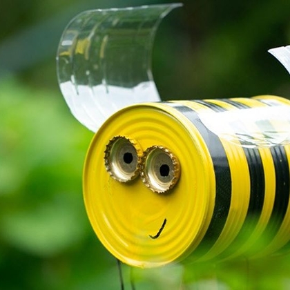 DIY Bienen-Blumenstecker