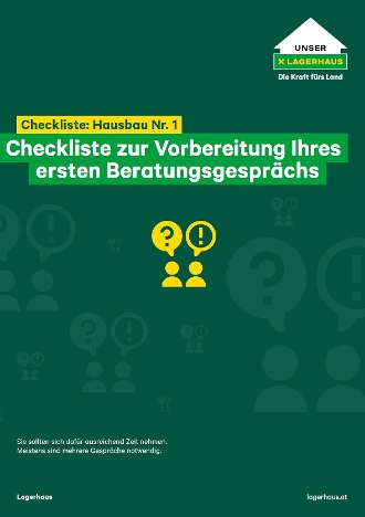 Checkliste Nr. 1 - Hausbau - Erstgespräch